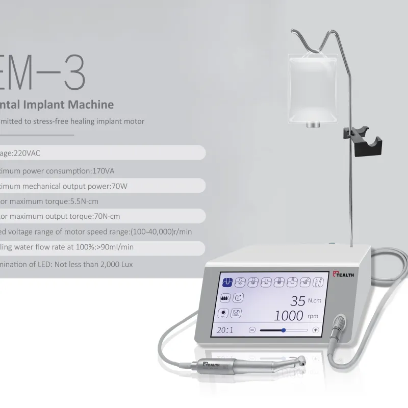 Dental Implant Motor Touch Screen Machine with Fiber Optic Handpiece Model : EM-3 Implant Motor (Tealth)