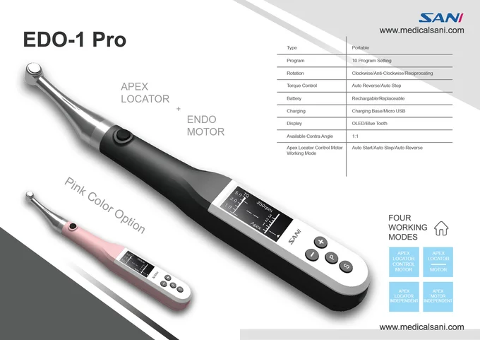 Dental Endo Motor With Apex Locator Model :  EDO-1 Pro ISO/CE/FDA Approved (Sani Dental)