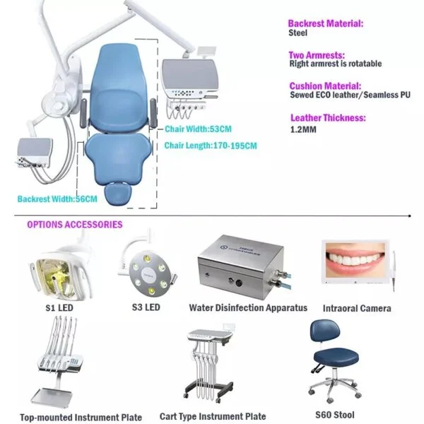 Dental Chair Model : S620 ISO/CE/FDA Approved ( Foshan Guccident)