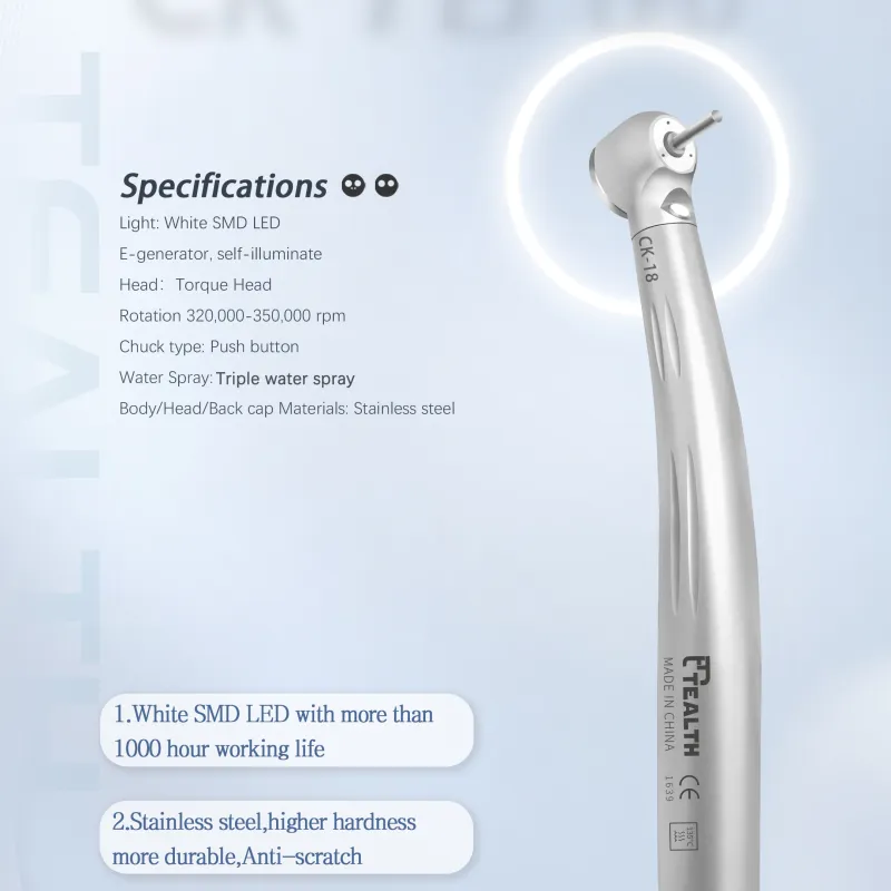 LED High Speed Dental Handpiece Model: CK18 (Tealth)