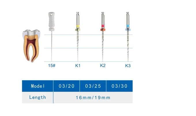 Kid Rotary Children Endodontic 3pcs/Pack Niti Rotary Files ISO/CE/FDA Approved (Sani dental)