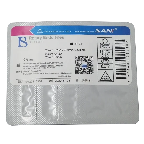 Rotary Endo Files – Blue Strom ISO/CE/FDA Approved (Sani Dental)