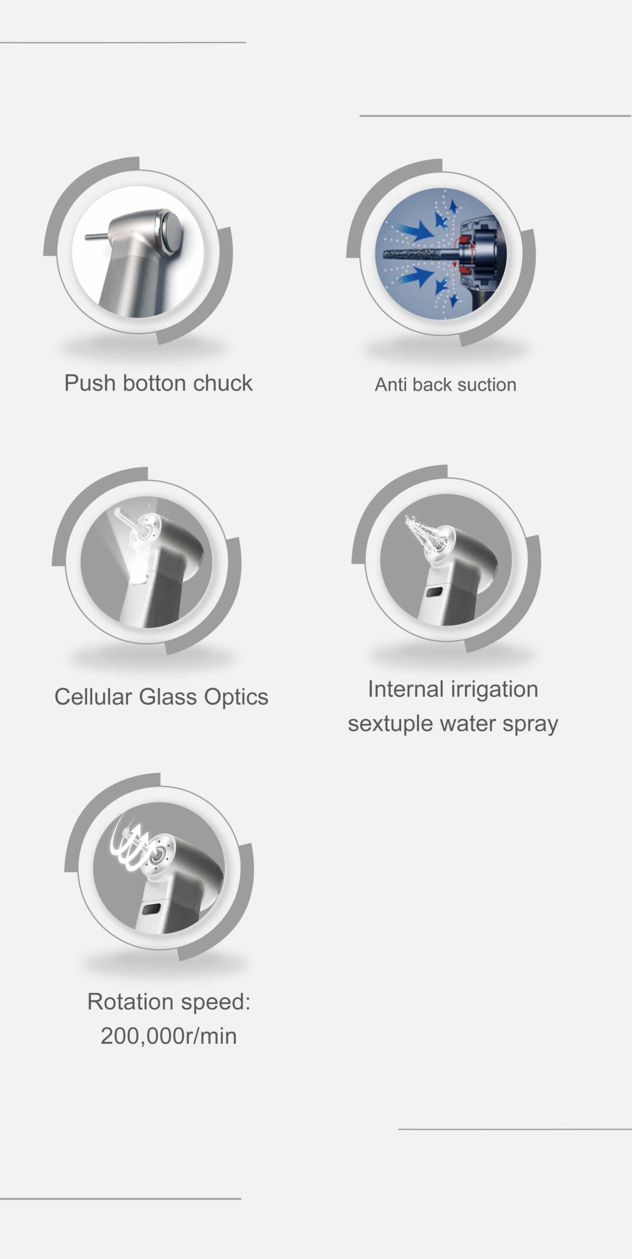 Fiber optic 1:5 increase speed contra angle Handpiece Model: I05F-01C (Tealth) - Image 3