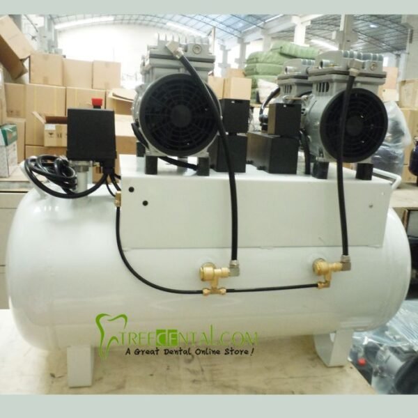Noiseless Oil Free Dental Air Compressor Support 3 PCS Dental Chair 60L,1100W - Image 2